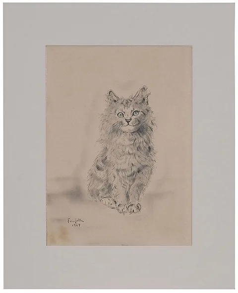 Léonard-Tsuguharu Foujita, Chaton (Kitten), ink and ink wash on paper laid on paper