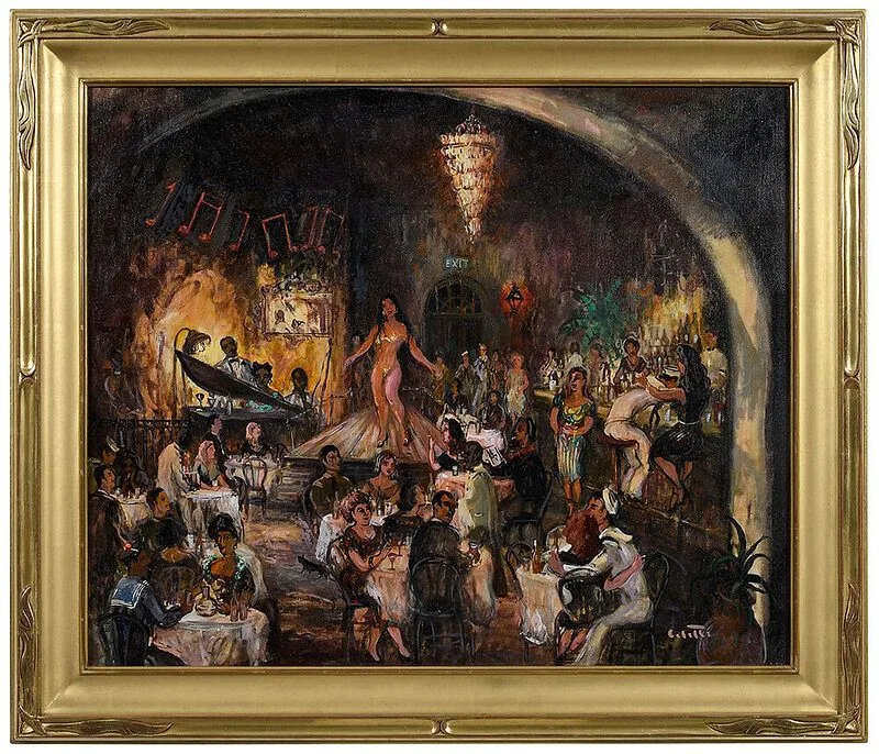 Bourbon Street by Collette Heldner, 1942, oil on canvas, offered Feb 2021