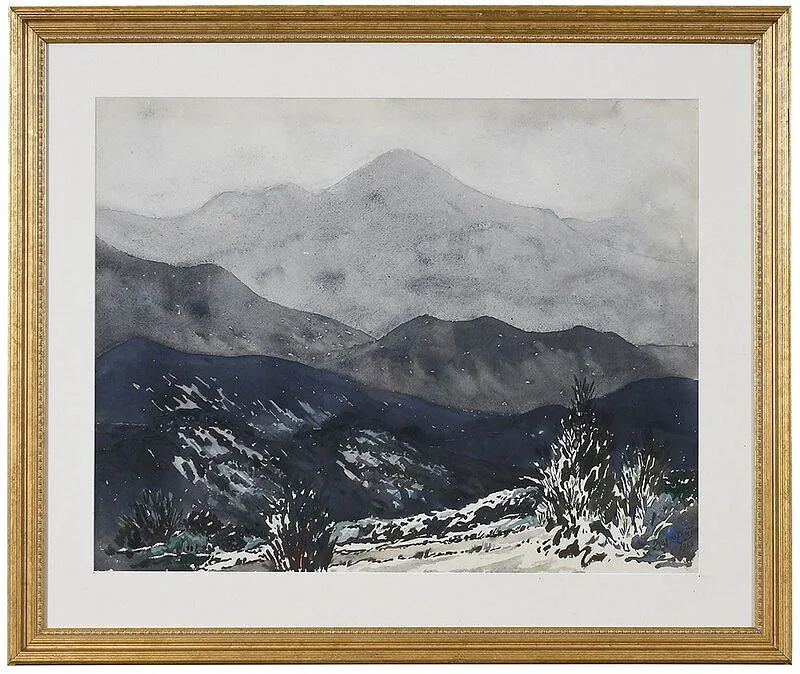 Douglas Ellington, Mt. Pisgah and the Rat, 1953, watercolor
