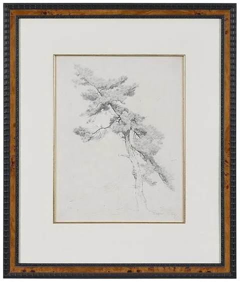 Pine Tree by Alfred Heber Hutty, pencil on paper, sold Feb 2021