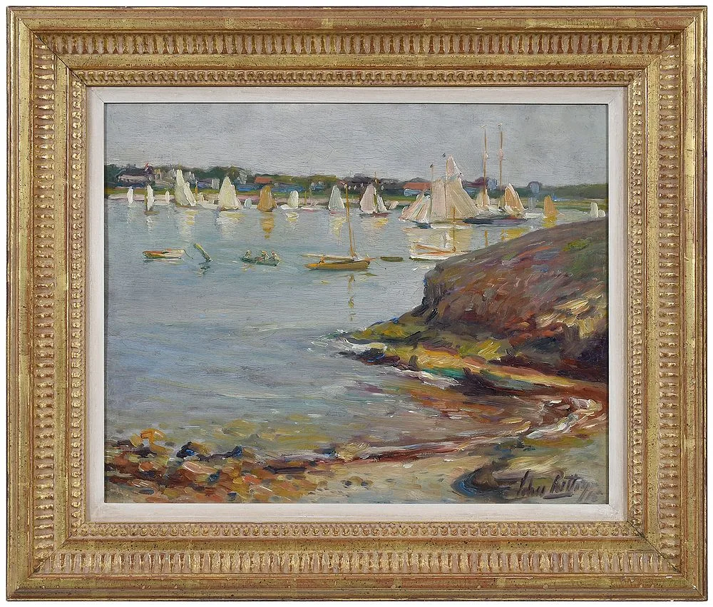 John Rettig, Yacht Race, Marblehead, 1915, oil on panel