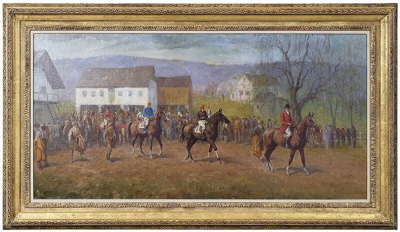 Herbert D. Stitt, Before the Race, oil on canvas