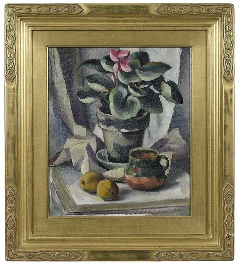 Edward Middleton Manigault, Cyclamen, Apples and Jug, 1922, oil on canvas