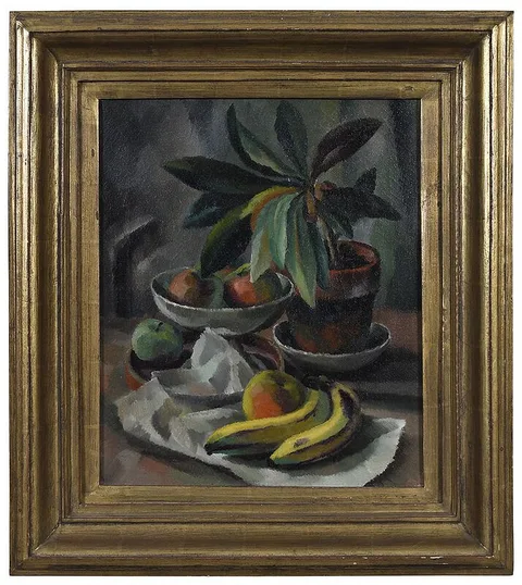 Edward Middleton Manigault, Bananas and Apples in a Compote, c. 1920-22, oil on canvas
