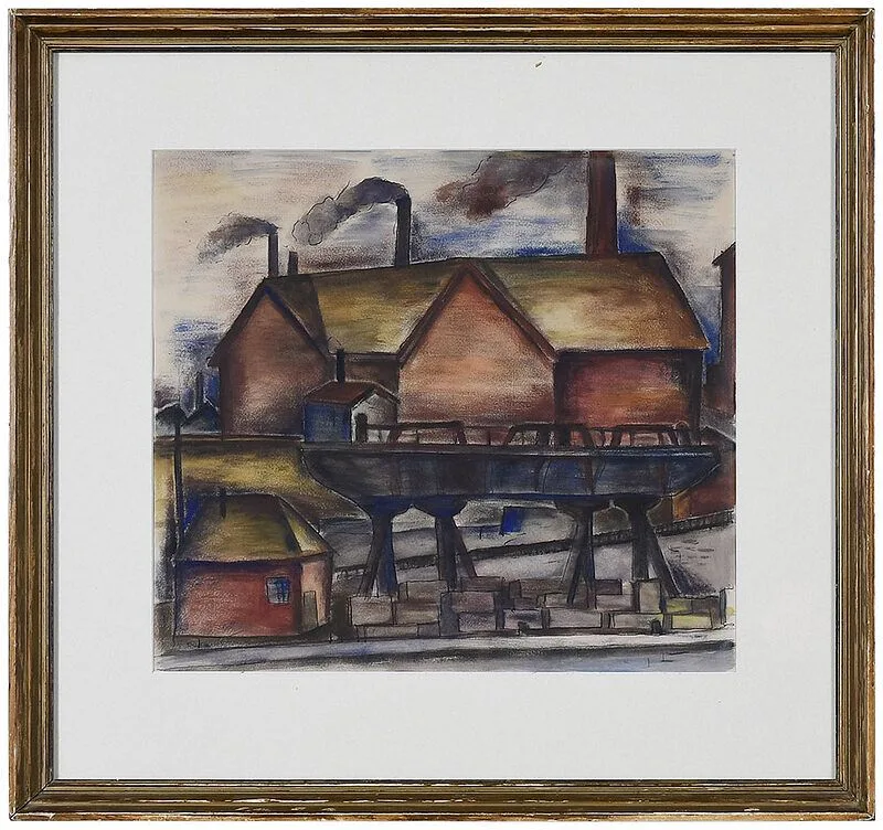 Henry Botkin, Along the River, c. 1929, watercolor and india ink on paper