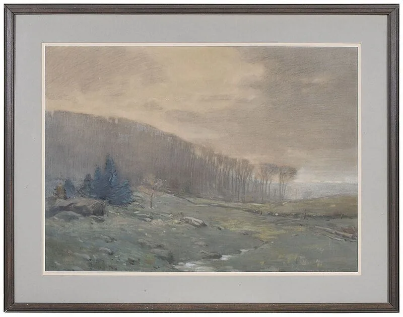 William S. Robinson, Tonalist Landscape, pastel on board