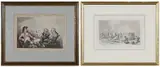 Thomas Rowlandson, A French Artillery Division in Action, pen and ink
