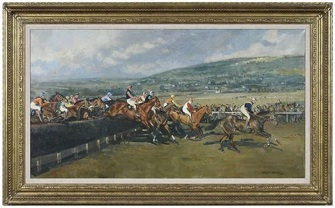 John T. Kenney, The Steeplechase, oil on canvas