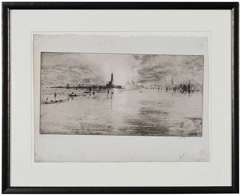September Sunset by James McBey, 1925, etching on cream paper, sold Feb 2021