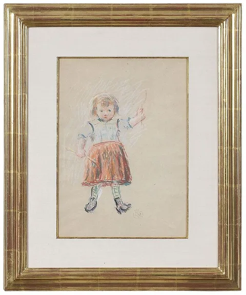Émile Schuffenecker, Sketch of a Dutch Girl, pastel on buff paper