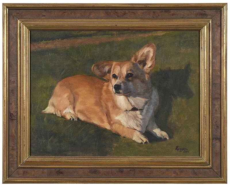 Leslie Priggen, Corgi, 2001, oil on linen