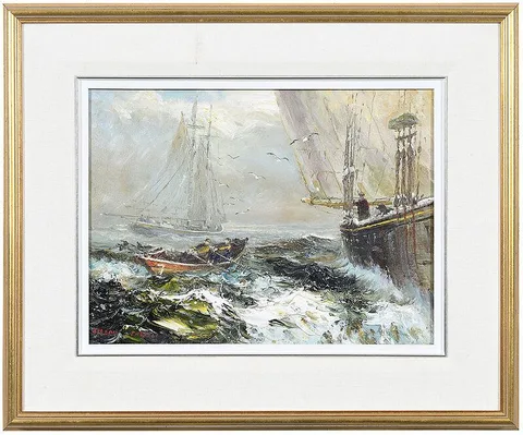 Joseph Douglas Purcell, Stormy Seas, oil on canvas