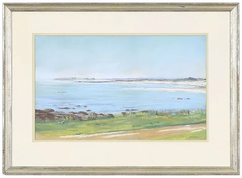 G. M. Anderson, Beach Scene, pastel on paper