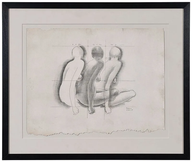 Paul Colin, Trois Nus, charcoal on paper