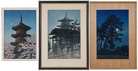 Kawase Hasui, Haru no Yu, Ueno Toshogu ("Spring Evening at Toshogu Shrine"), woodblock print