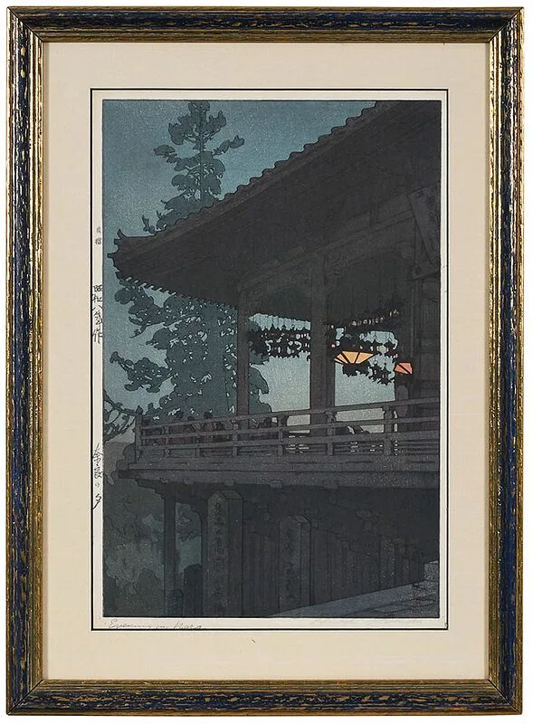 Hiroshi Yoshida, Evening in Nara, pencil inscription "Hiroshi Yoshida" lower right
