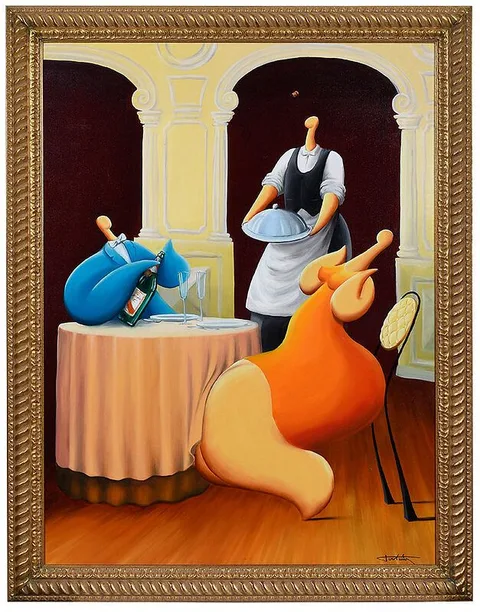 Jean-Louis Toutain, The Restaurant, oil on canvas