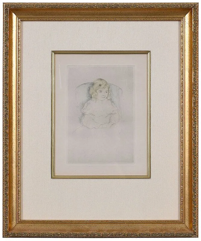 Sara Smiling by Mary Cassatt, 1904, color drypoint etching on laid paper, sold Jan 2021