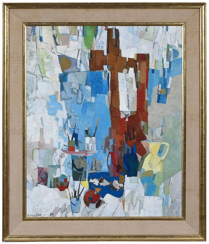 Maxine Darnaud, Still Life in the Artist's Studio, oil on canvas