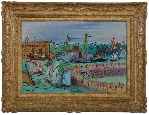 Jean Dufy, Le Havre, Le Bassin de la Manche, oil on canvas