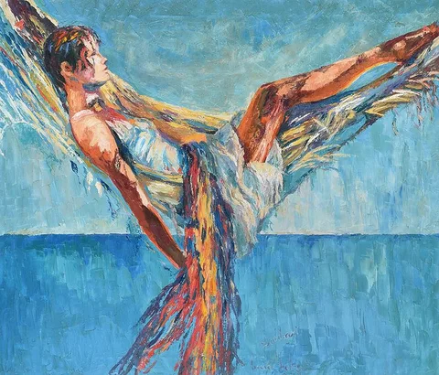 Lucia Baker by Nicola Simbari, oil on canvas, sold Dec 2020