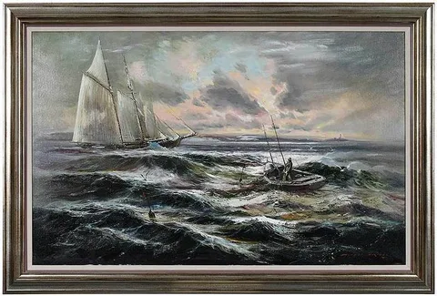 Joseph Douglas Purcell, Fishing Off the Coast, oil on canvas,ÿ30 x