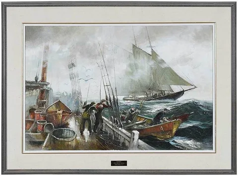 Joseph Douglas Purcell, Bluenose From the Deck of Alcala, oil on canvas