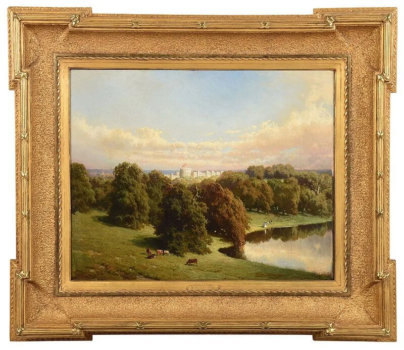 Distant View of Windsor Castle by Jean-Baptiste Kindermans, oil on canvas, sold Dec 2020