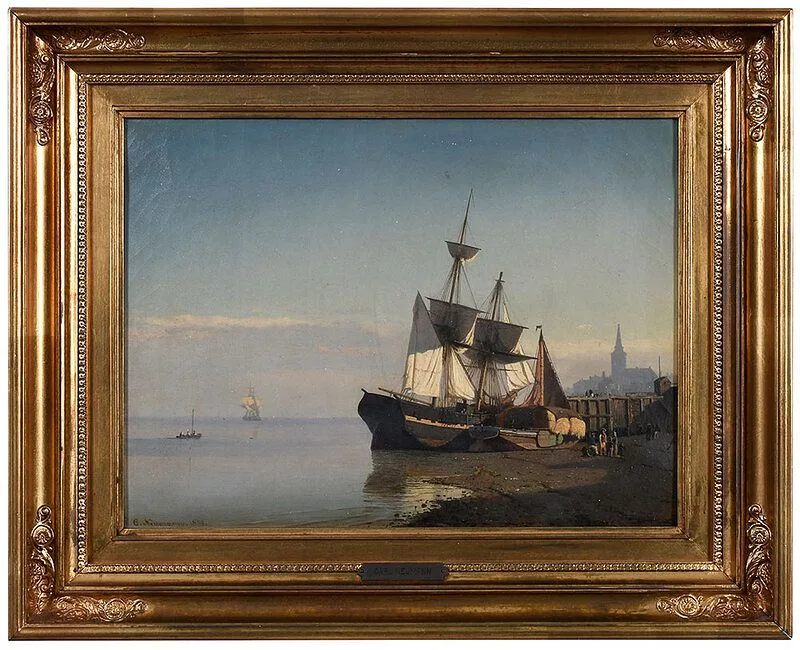 Carl Johan Neumann, The Thames near Greenwich, 1858, oil on canvas