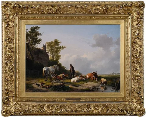 EugŠne Verboeckhoven, Afternoon Rest, 1847, oil on panel