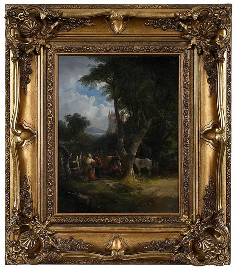 William Shayer I, The Gypsy Encampment, faintly signed bottom middle "W. Shay.., oil on canvas