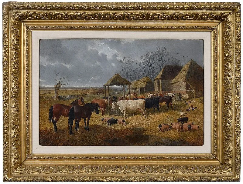 Feeding Time by John Frederick Herring, Jr., oil on canvas, sold Dec 2020