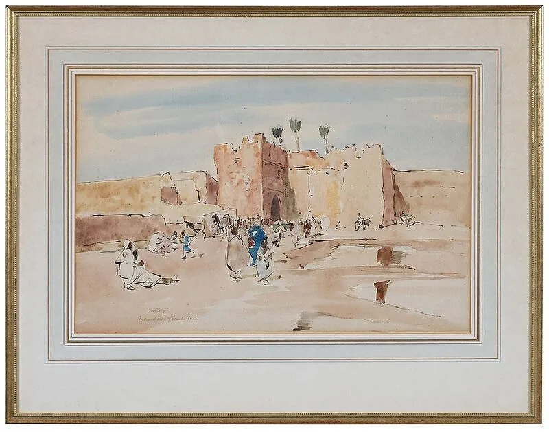 Marrakesh by James McBey, 1933, pen and ink on paper, sold Dec 2020
