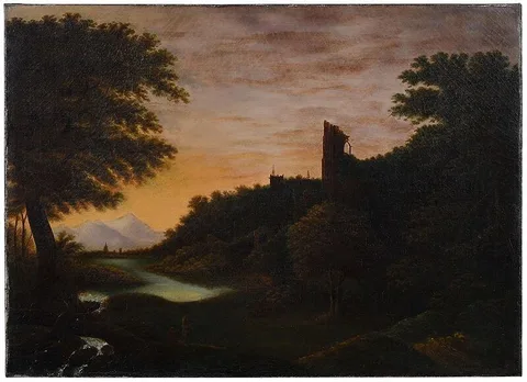 Charles Fraser, Pastoral landscape with finely articulated figures, oil on canvas