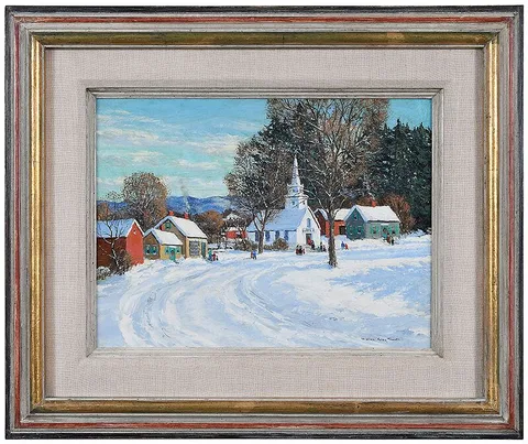 Marion Gray Traver, Sunday Morning, oil on panel