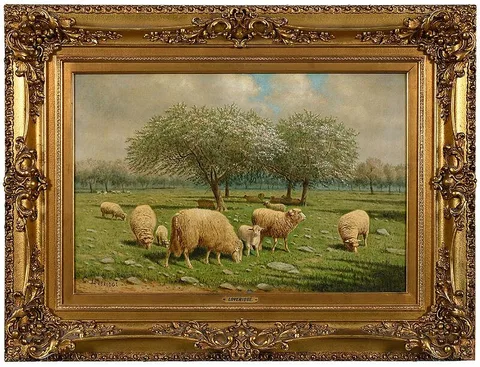Clinton Loveridge, Grazing Sheep, oil on canvas