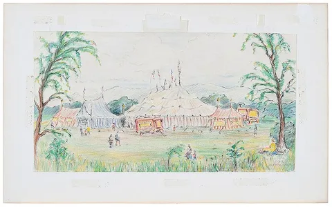 Reynolds Beal, The Newburg Circus, 1914, crayon on paper