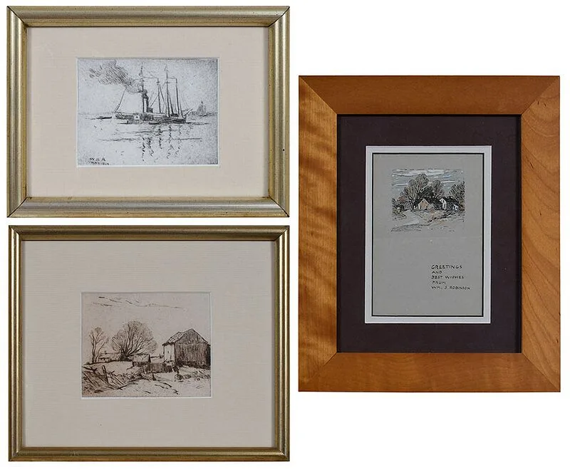 Untitled by William S. Robinson, Three Works on Paper, sold Dec 2020