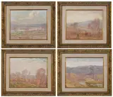 William S. Robinson, Four Lyme, Connecticut Landscapes, all signed, one inscribed board verso "Lyme - Conn/November 1911