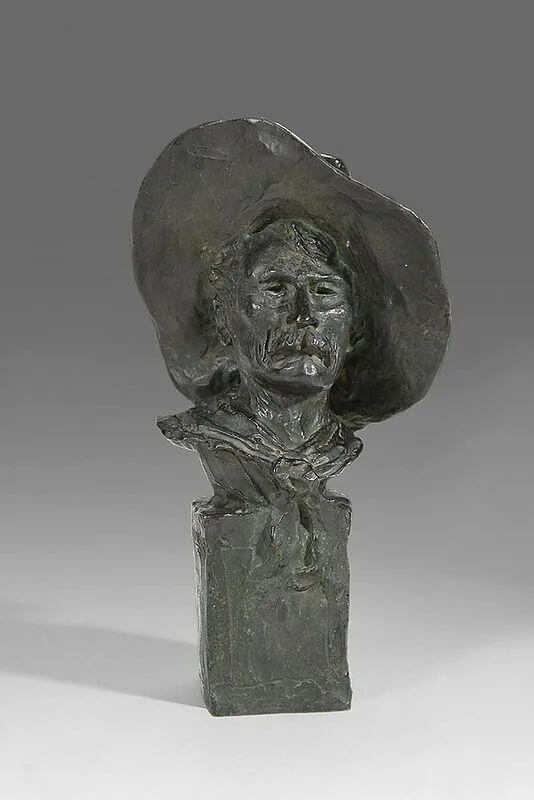 Sergeant by Frederic Remington, 1904, bronze with verdigris to black patina, sold Dec 2020