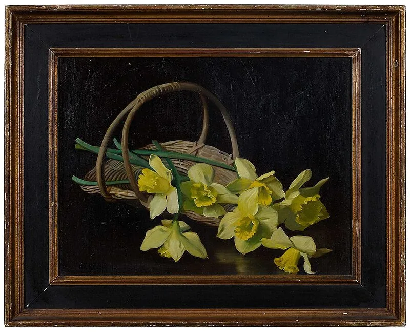 Paul Longenecker, Fresh Cut Daffodils, oil on Masonite