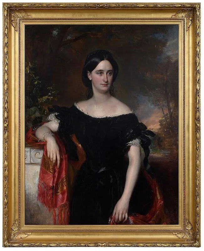 Wilhelm Trautschold, Portrait of a Woman Standing in a Garden, 1856, oil on canvas