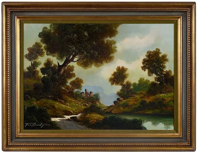 Toni Bordignon, Italianate Landscape, oil on canvas,ÿ 20 x