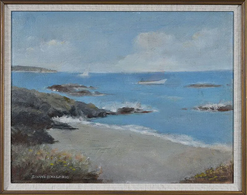 Silvio B. Valerio, Summer shoreline, oil on canvas