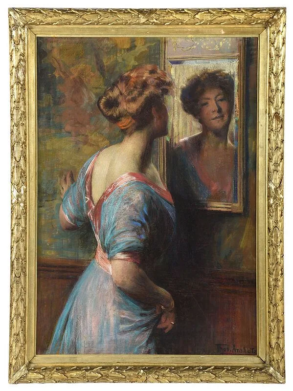 Thomas Pollack Anshutz, ÿA Passing Glance, pastel on canvas