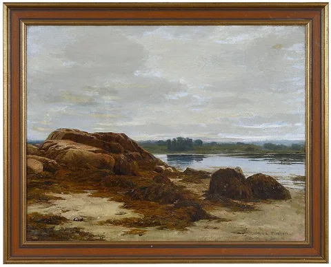 William Lamb Picknell, Shoreline, oil on canvas