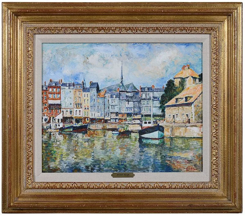 Arthur Fillon, Honfleur, Quai, oil on canvas