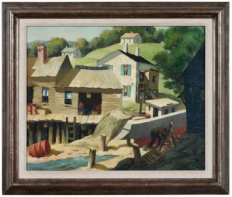 Henry Gasser, Cape Repairing, oil on canvas