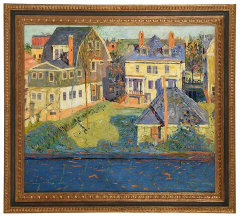 John R. Grabach, Sunlight in Irvington, oil on canvas
