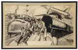 John R. Grabach, Evolution of the Postal Service, mural study/cartoon